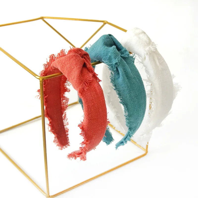 

Tassels Colourful Fabric Knot Headbands For Women Korea Hair Accessories For Girls Hair Band Bows Flower Hairbands Head Wrap