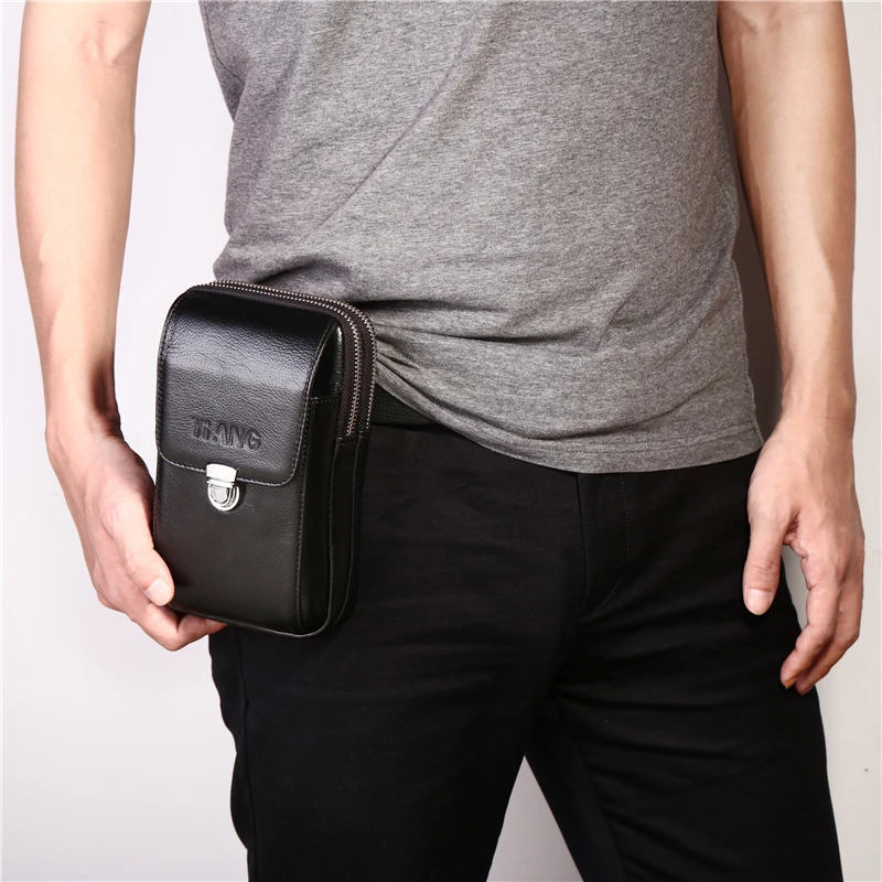 Новинка 2019 мужская сумка из натуральной кожи поясные сумки маленькая на плечо