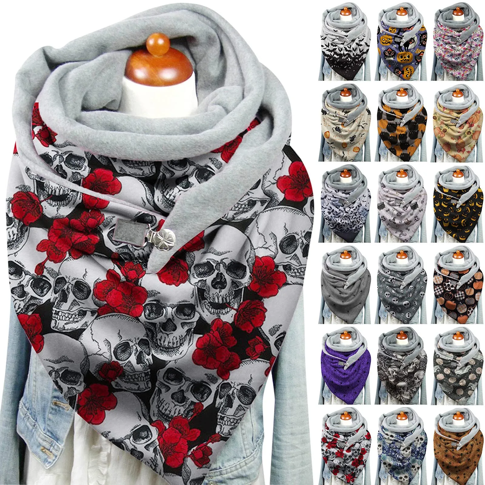 

Женский шарф, зимний, осенне-зимний, стильный шарф для женщин, теплый, уютный, легкий, с принтом тыквы, одеяло, шарфы, шали