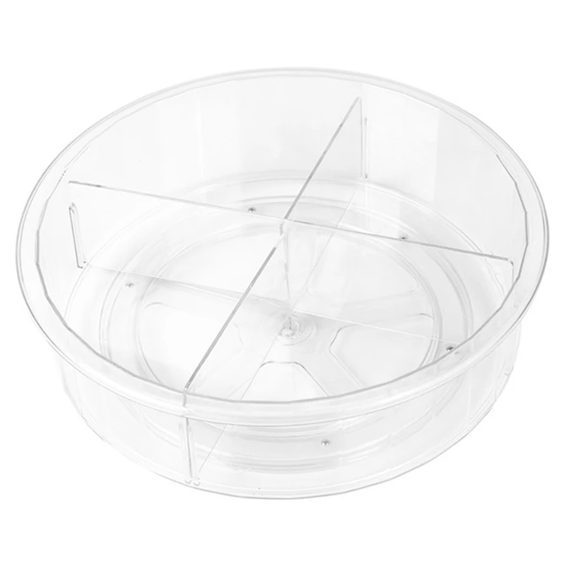 

360 Rotation Cabinet Organizer,30CM Spice,Drink&Cosmetic Storage Rack,Transparent Turntable for Kitchen&Bathroom