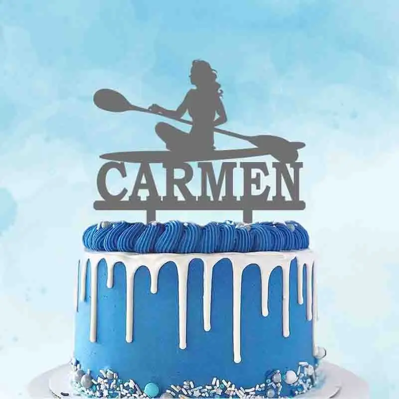 Ing Silhouette Cake Topper For Rowing Club Party Cake Decoration