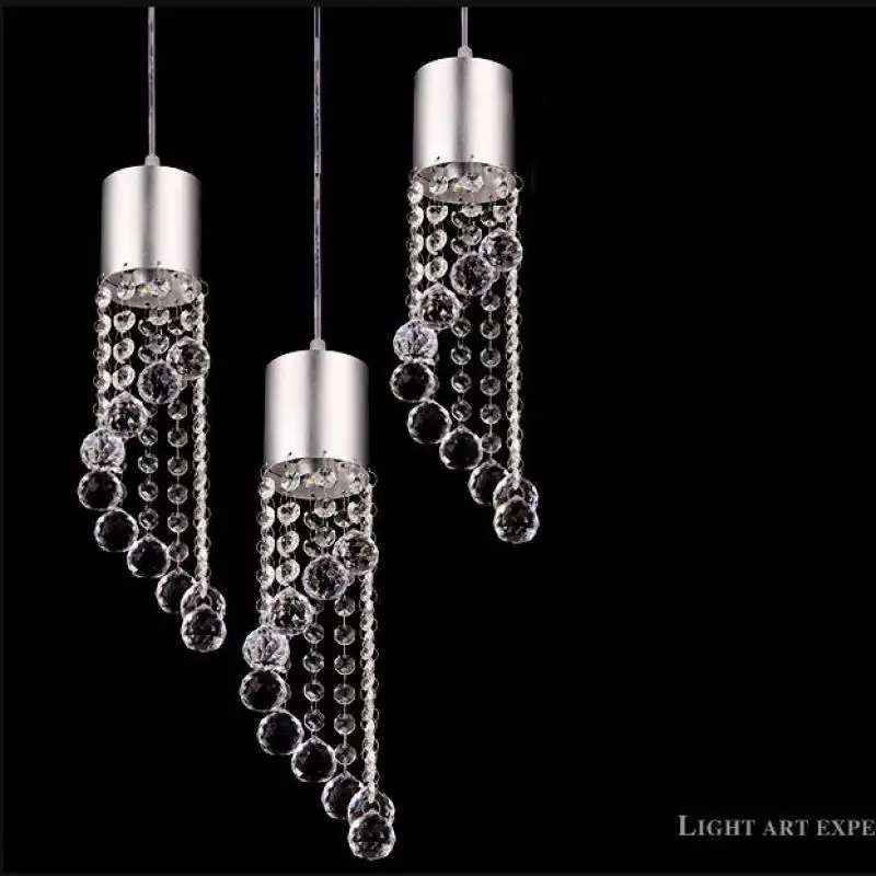 Современные блестящие хрустальные люстры светодиодная Подвесная лампа с