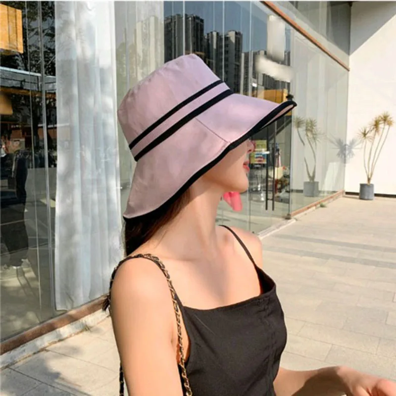 

Summer Hats For Women Sun Protection Sunshade Foldable Fashion Wide Brim Fisherman Hat Ladies Cap Female Beach Hat Breathable