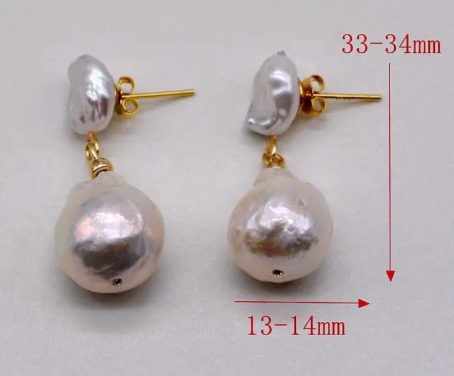 

Unique Design AA Baroque Pearl Earrings 100% Real Genuine Freshwater Pearl Handmade Fine Jewelry More Style For Choose
