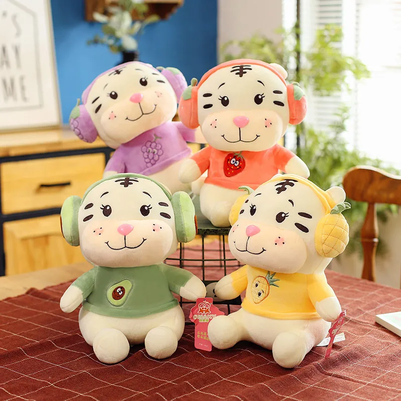 

Симпатичные наушники Zqswkl 35/30 см, плюшевая игрушка тигр, кукла, кровать, подушка, обнимашки для девочек, день рождения, рождественские игрушки...