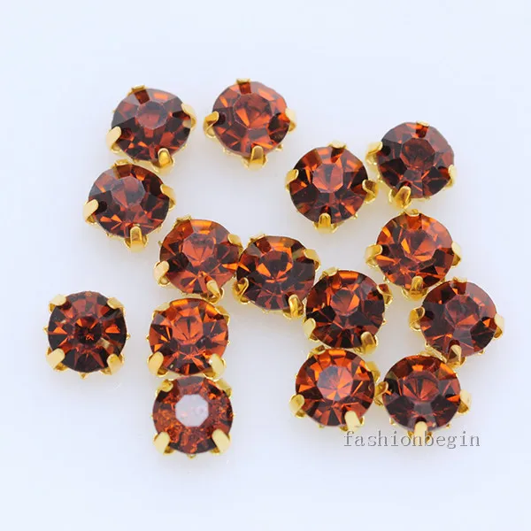 smoked topaz 36p 10 мм Цвет пришить на круглый граненый кристалл Стекло Стразы Драгоценности золотое украшение 4 отверстия камень для пришивания DIY аксессуары для одежды - Цвет: smoked topaz