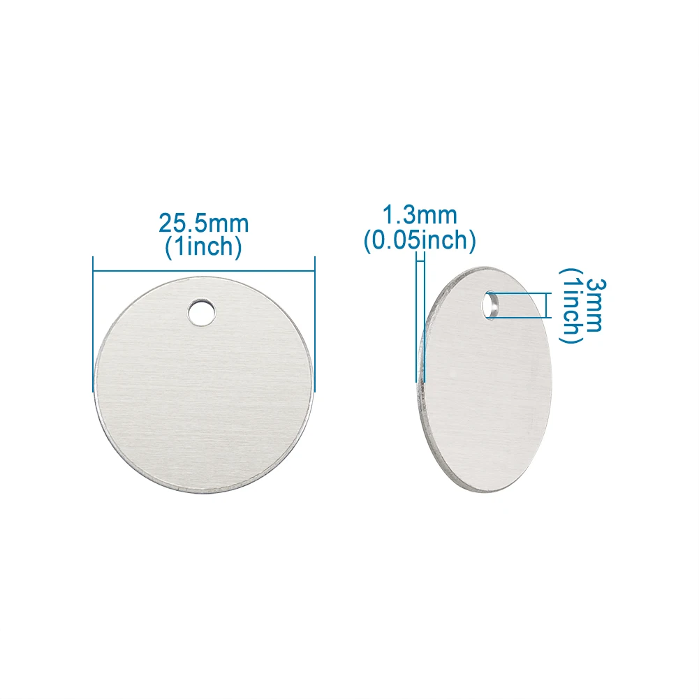 Pandahall 50pcs/set Flat Round Aluminum Stamping Blank Tags Charm Pendant DIY Jewelry Necklace Making