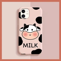 cute cartoon milk cow phone case for iphone 13 11 12 mini pro max 7 8 plus 6 6s x xs max xr shell