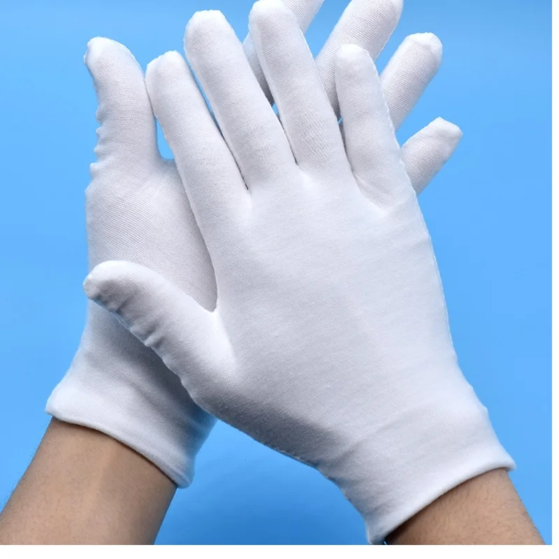 New100% cotton White gloves work gloves thicken literary work etiquette cotton gloves working labor insurance worker gloves