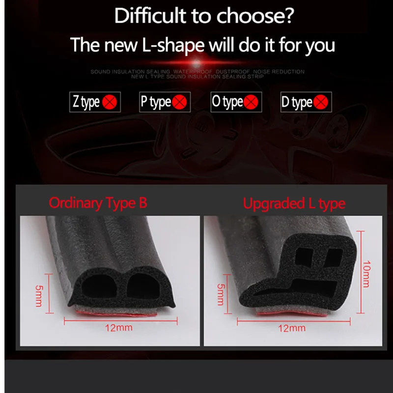 Car door rubber sealing strip sound insulation double-layer thickened hood waterproof dustproof and noise reduction | Автомобили и