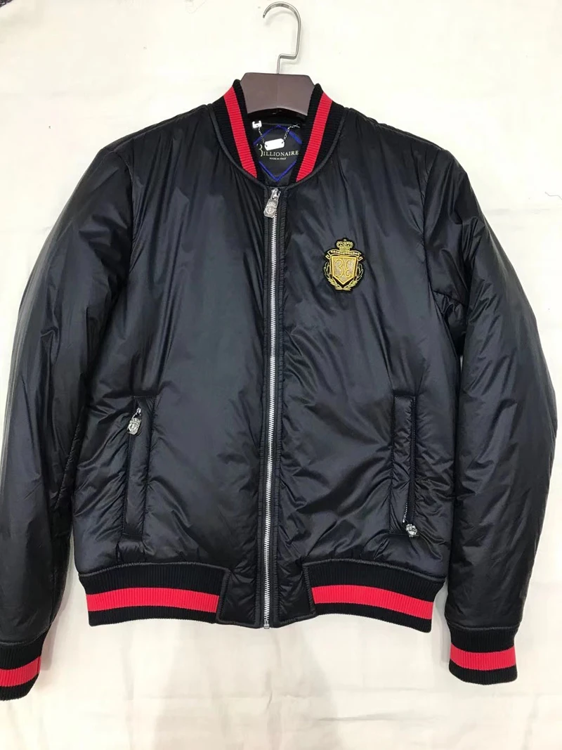 

Миллиардер толстая хлопчатобумажная одежда, толстая куртка для мужчин 2020 зимние теплые Новые Модные вышивка на застежке-молнии, размер M-XXXL