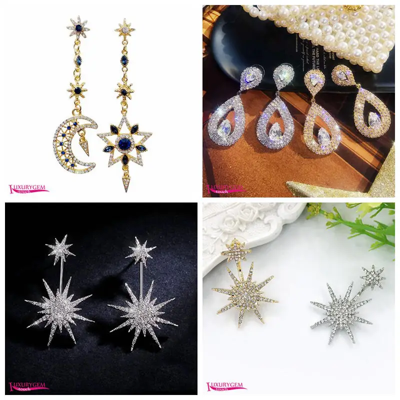 

High Quality Pretty Geometric Shape Multicolor Crystal Fashion Earrings Jewelry 1 Pair wj615