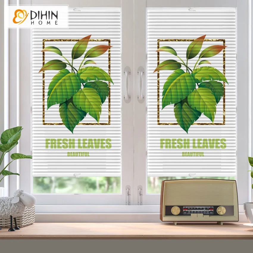 

Pastoral Printed 40-50% Half Blackout Cellular Honeycomb Blinds Shades Home Decor For Living Room Customize Curtains