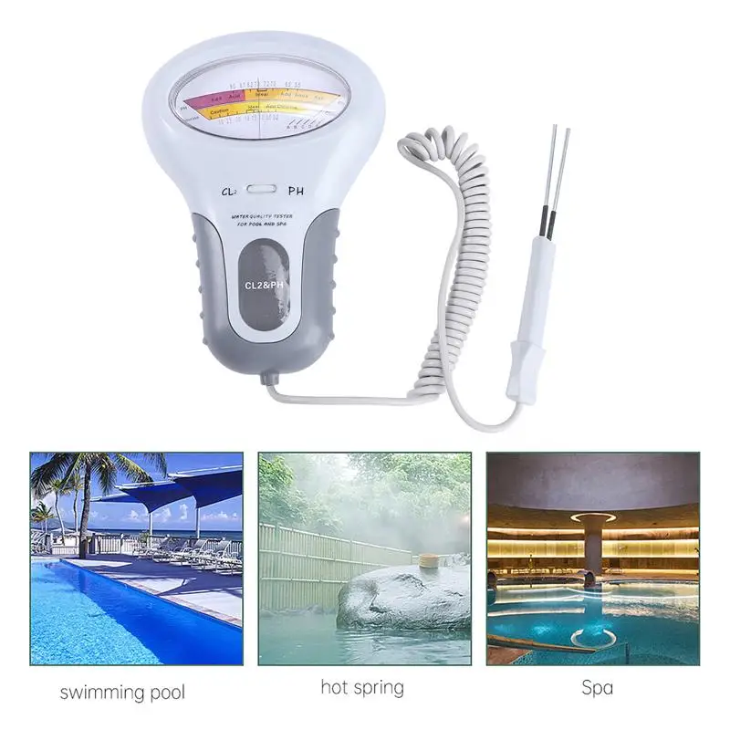 

Swimming Pool Water Quality Tester Hot Spring Pool Spa Aquarium Portable PH Meter Residual Chlorine Detector CL2 Chlorine Tester