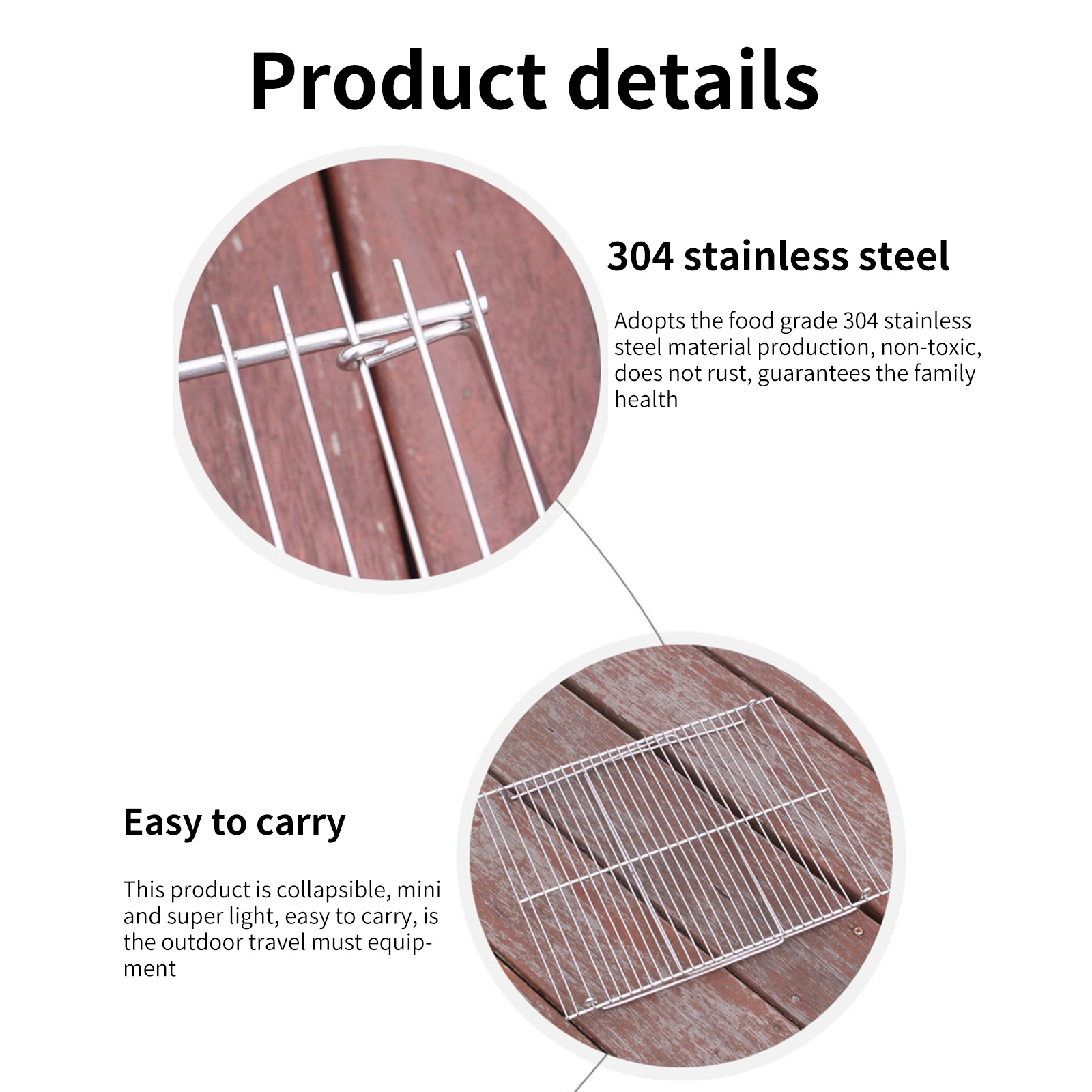 

Tourist Dishes Stainless Steel BBQ Rack Lightweight Folding Home Park Camping Hiking Outdoor BBQ Grill Barbecue Accessories