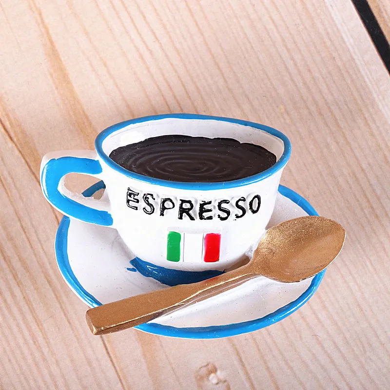 coffee Bionic food refrigerator magnetic paste milk pan egg bread tomato refrigerator paste message stick magnet button home decoration - Color: coffee