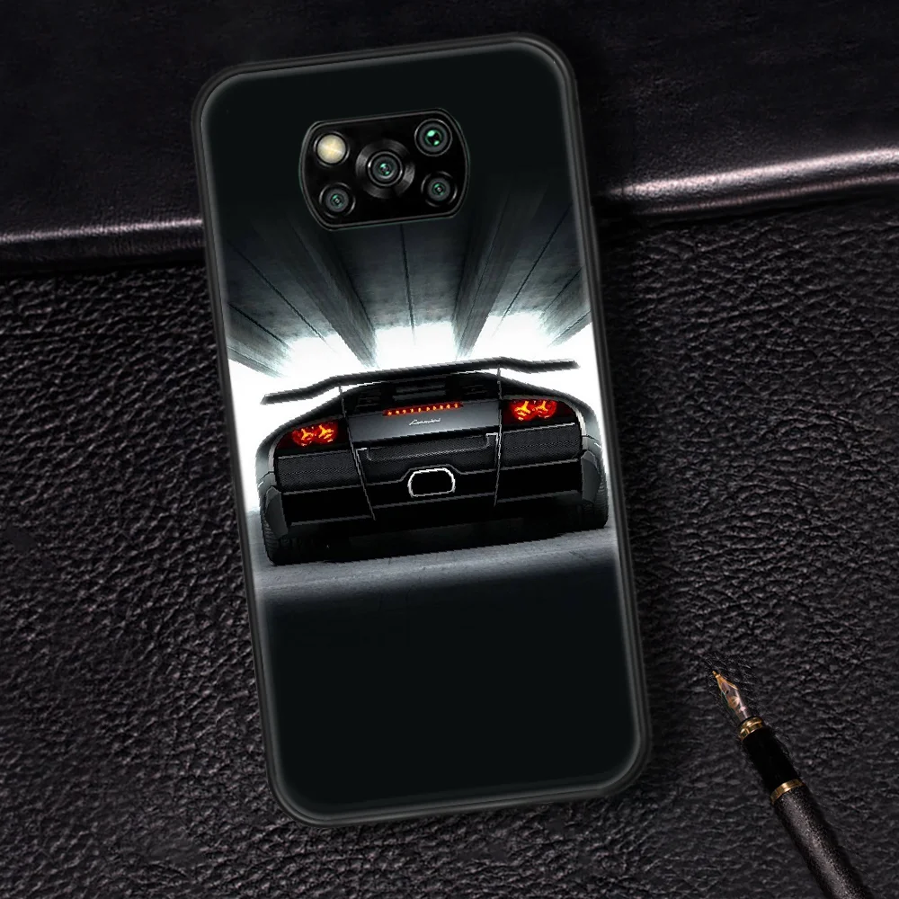 

Super Sport Car Lamborghins Phone Case Cover Hull For Xiaomi Mi A2 A3 8 9 SE 9T 10 10T Lite Pro Ultra Poco X3 black Etui Pretty