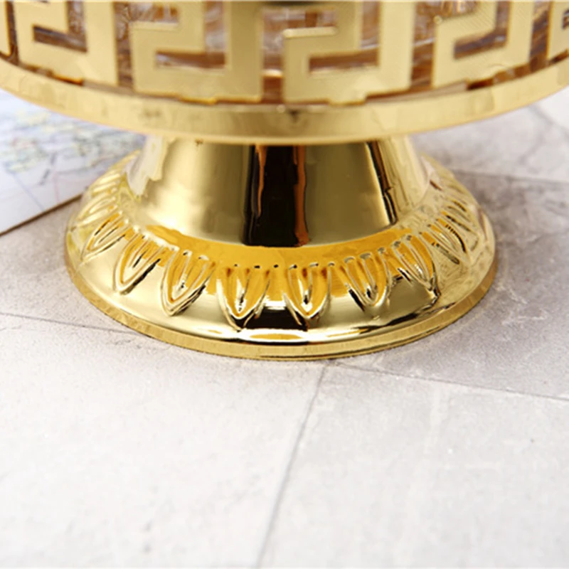 

High Quality Unique European Style Shiny Gold Finish Metal & Acrylic Salt/Sugar/Tea/Coffee Jars Tableware Dinnerware