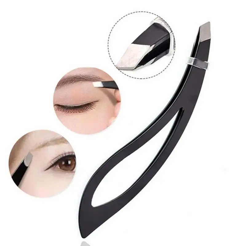 Зажим для бровей из нержавеющей стали с длинным отверстием ремонта косая красота