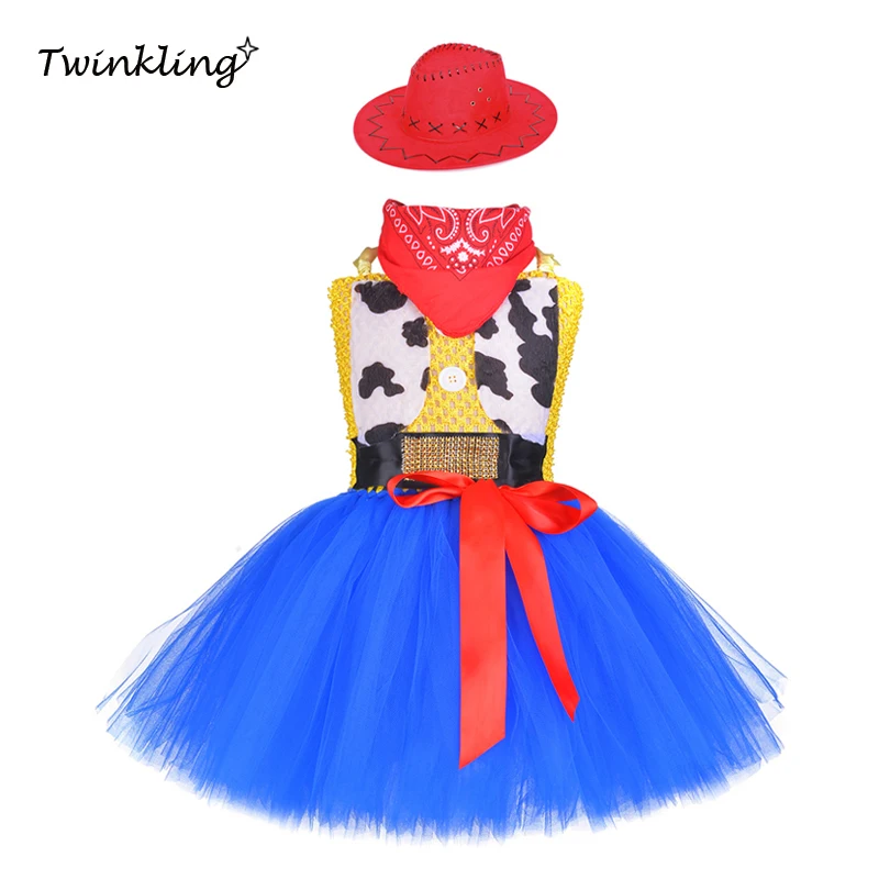 Toy Woody Cowboy Ковбойское платье пачка для девочек с шапкой и шарфом комплект одежды
