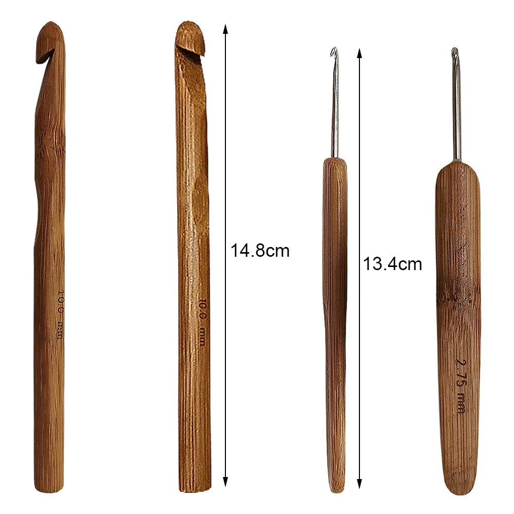 

Bamboo Knitting Needles Set Small Lace Knitting Hooks Set DIY Crochet Hooks Needles For Yarn Handle