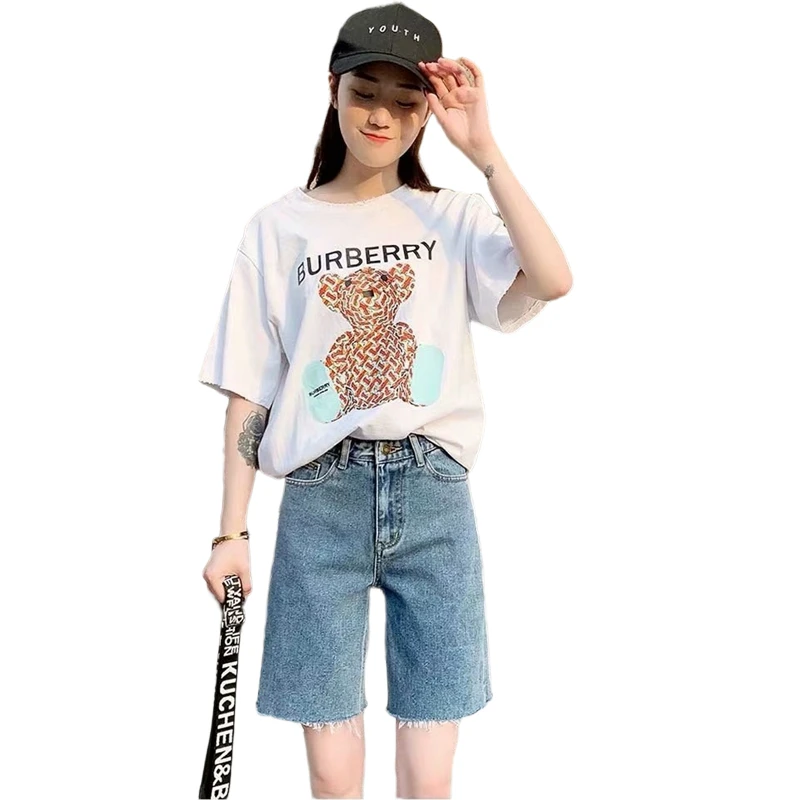 

Hot Sale Biker Shorts Jeans Woman High Waist Cotton Denim Spring Summer Streetwear Straight Leg Boyfriend Jeans for Women