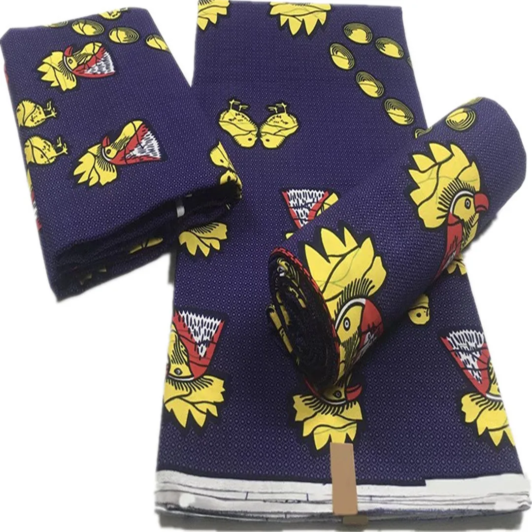 

Wholesale African Real Wax Printed Cotton Good Quality Guaranteed Veritable Ankara Fabric 6 Yards Sewing Material Ghana Style