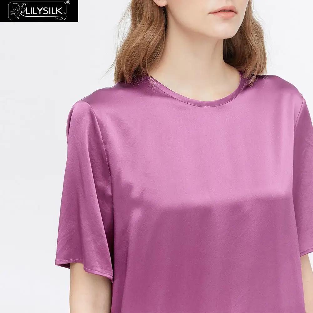 LilySilk шелковые пижамы набор 22 Momme с коротким рукавом Роскошные пижамы новые женские