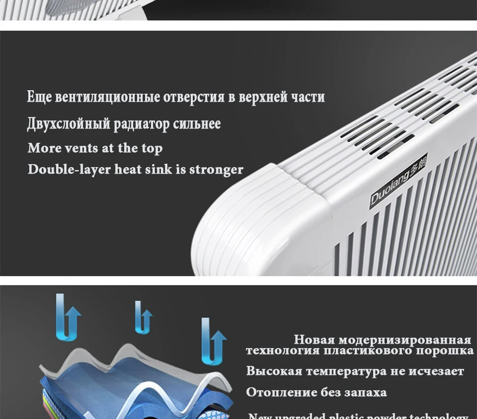 Конвектор Электрический обогреватель, умная версия,обогреватель для дома электрическая быстрый конвекторный вентилятор для камина, настенный утеплитель, бесшумный