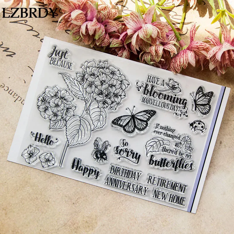 1 упаковка штампов с изображением цветов бабочек Листьев новые весенние