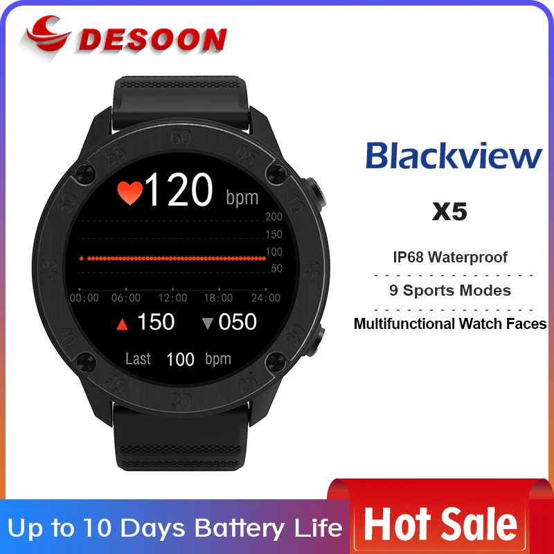 Фото Смарт-часы Blackview X5 унисекс спортивные с пульсометром монитором сна для IOS и Android |