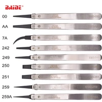 replaceable plastic head antistatic stainless steel tweezers esd 00 2a 242 249 250 259 259a 7a 200pcslot
