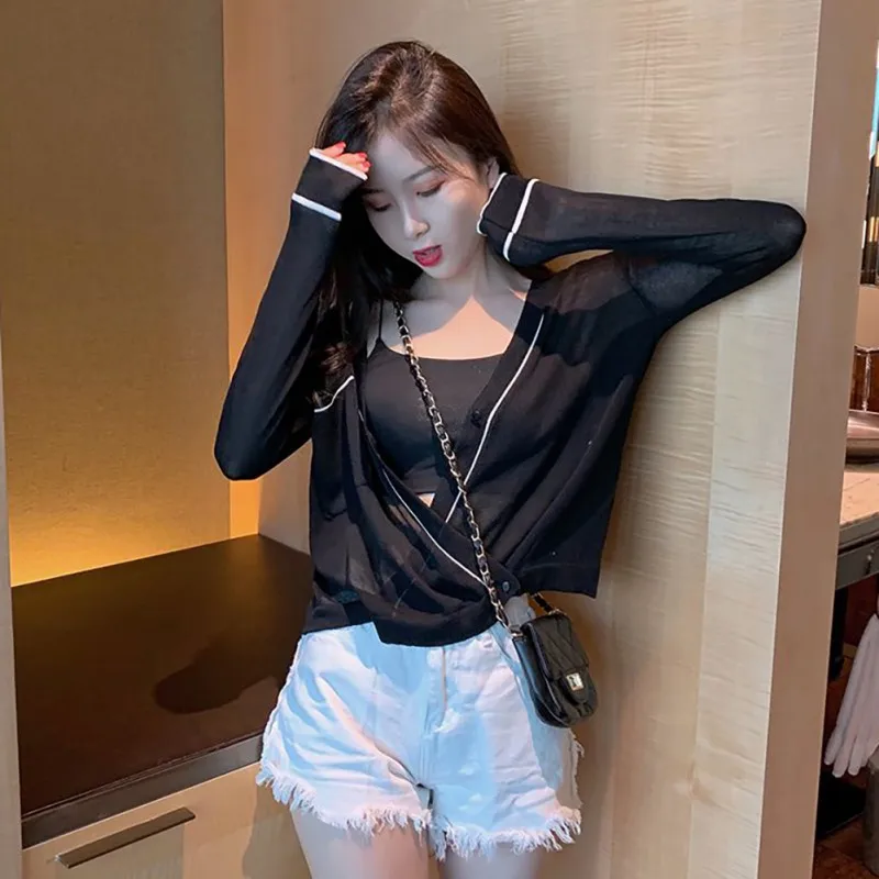 

2019 Sweater Summer Cardigan Hollow Loose Sunscreen Air Conditioning Shirt Thin Section Knit Cardigan Women Short Paragraph