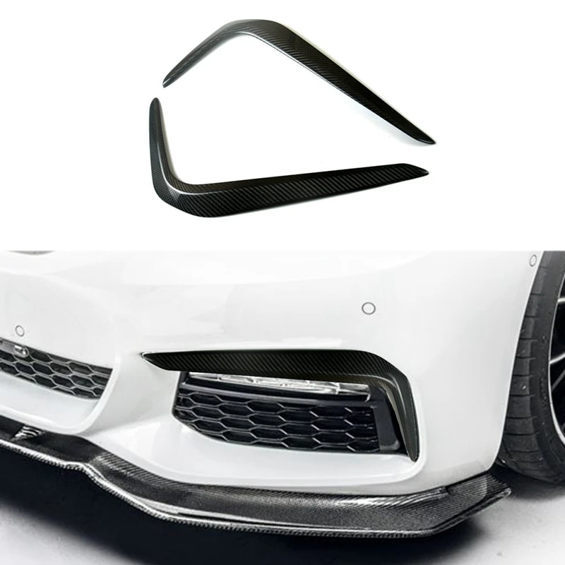 

Carbon Fiber for BMW- G30 G31 G38 2018-2021 Front Bumper Splitter Spoilers Fog Light Cover Eyelid Eyebrow Trim Strips