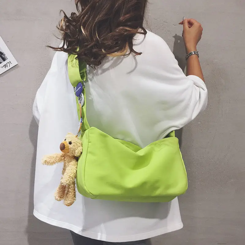 

Women's New Fashion All-match Solid Color Shoulder Messenger Bags Girls Casual Street Style Crossbody Pack Green Harajuku Pouch
