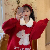 chinese new year celebration joyous womens clothing loose outer wear clothes birth year red fashion christmas sweater