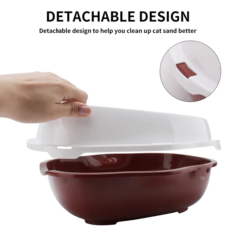 HOT-Large Size Cat Litter Box Semi-Closed Sandbox Toilet for Pet Training Tray with Shovel Gift | Дом и сад