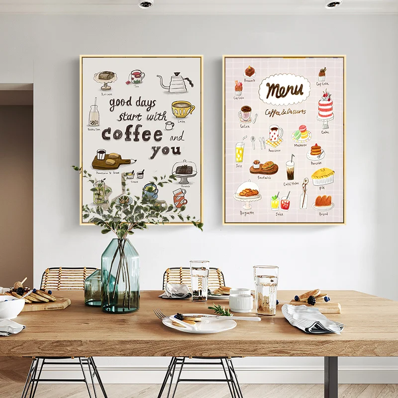 Скандинавский макарон милый торт искусство на стену картина постер холсте