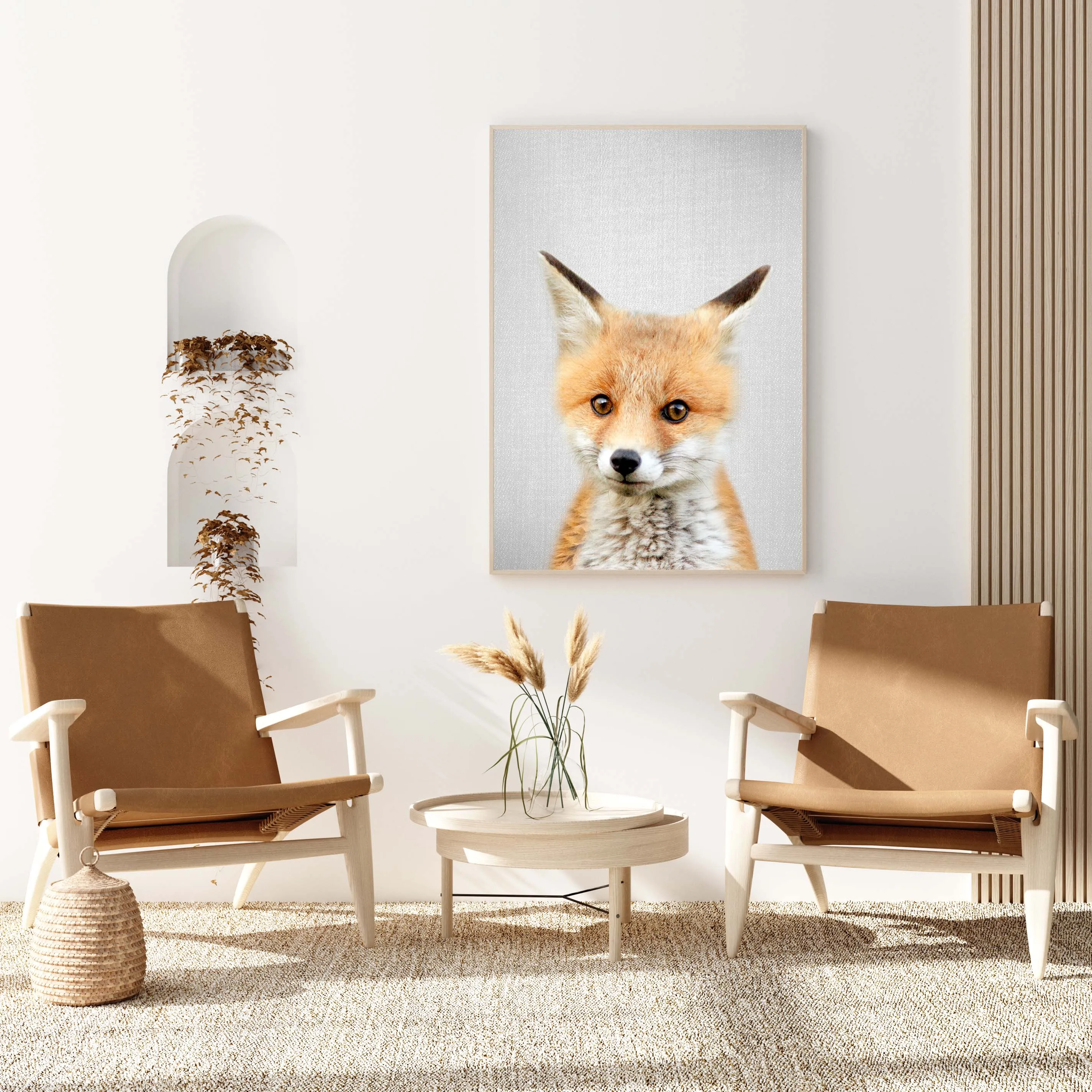 

HD Printed Canvas Animal Painting Baby Fox Colorful Poster Picture Wall Art Modular Modern Style Living Room Home Decor Framed