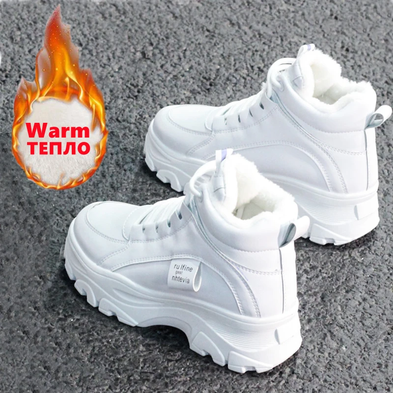 Женские повседневные кроссовки 2021 года зимние с Плюшевым Мехом теплая женская
