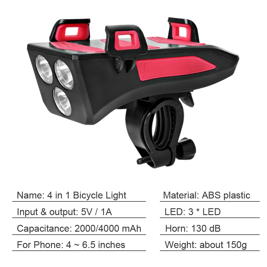 NEWBOLER Многофункциональный 4 в 1 велосипедный светильник USB аккумуляторная