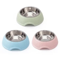 stainless steel dog bowl pet cats feeding dish puppy drinking water bowls travel pets feeder non slip food container pet product