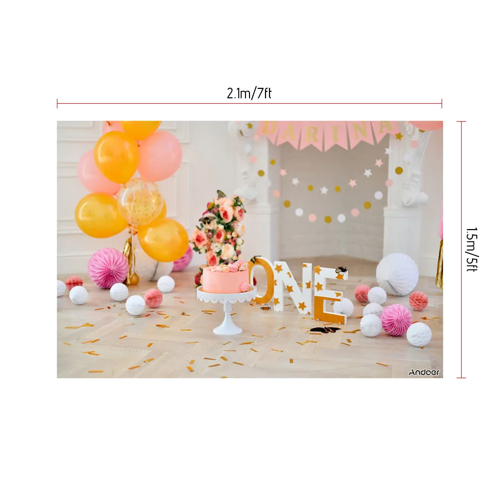 Andoer 2 1*1 5 м/7*5 футов Двойной День рождения фон торт звезда воздушный шар для