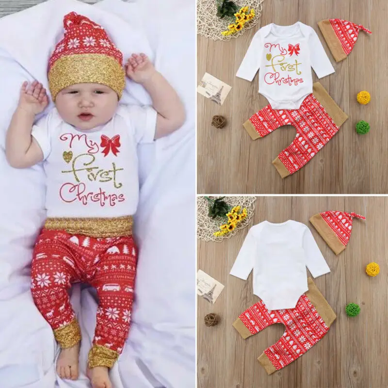 Рождественский спортивный комбинезон для маленьких мальчиков и девочек боди +