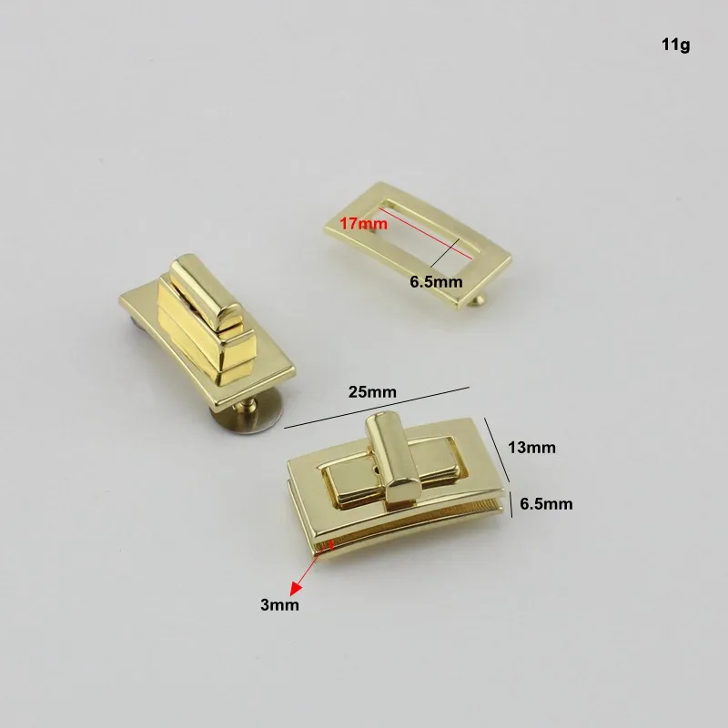 10ses 3 цвета маленький замок Высокое качество поворотный прямоугольный для сумки