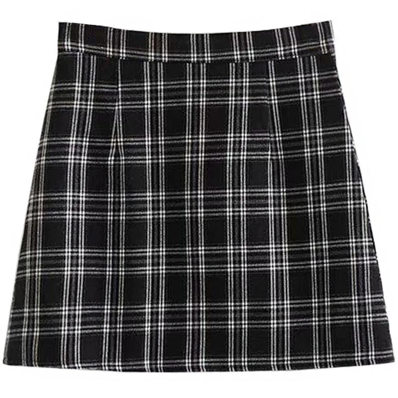 

Plaid Mini Skirt Pencil Lady Trendy 2021 High-Waisted Women Skirt Fashion A Line Spring Autumn Short Skirt Korean Style
