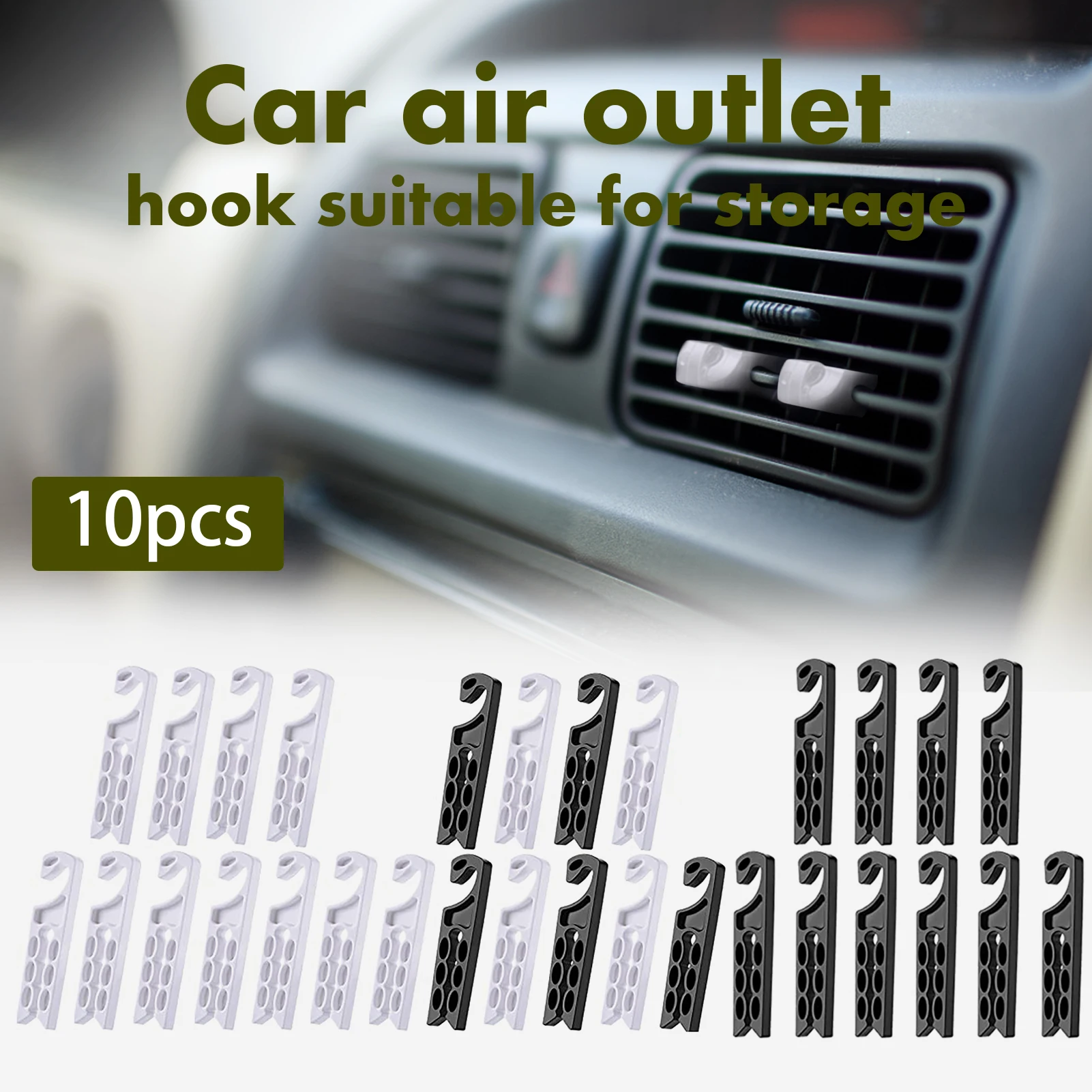 

10PCS Car Vent Hook Hanger Car Air Vent Holder Mobile Phone Car Mount Earphone Cable Winder Glasses Masks Organizer Hook