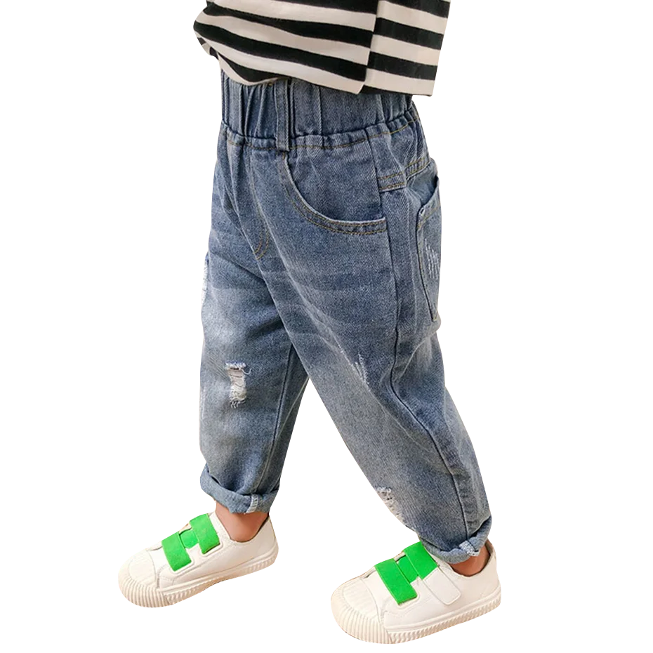 Рваные джинсы с дырками для девочек стильные детские весенне-осенняя одежда от 0