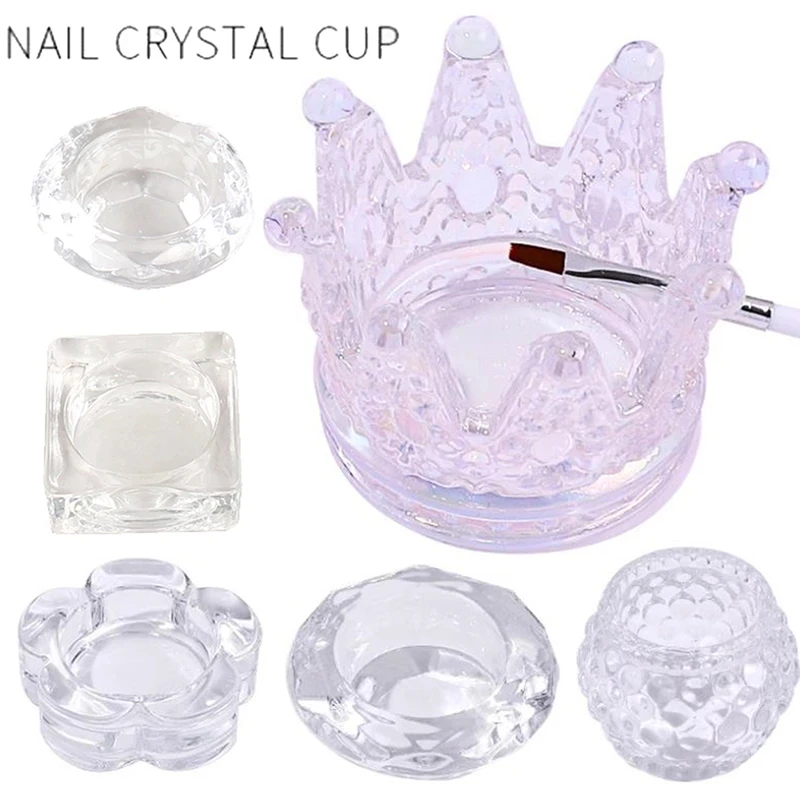 Artlalic-plato Dappen de cristal, tapa, taza, plato de cristal, herramientas de arte de uñas, equipo