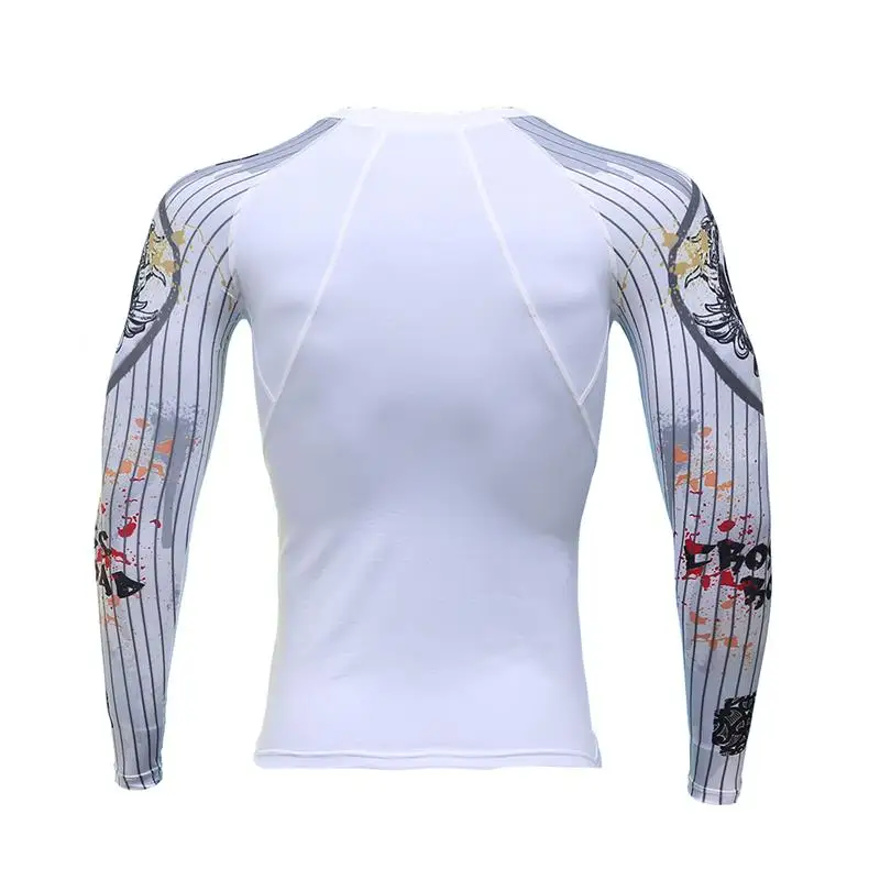Компрессионные рубашки с длинным рукавом для ММА Rashguard облегающая Спортивная